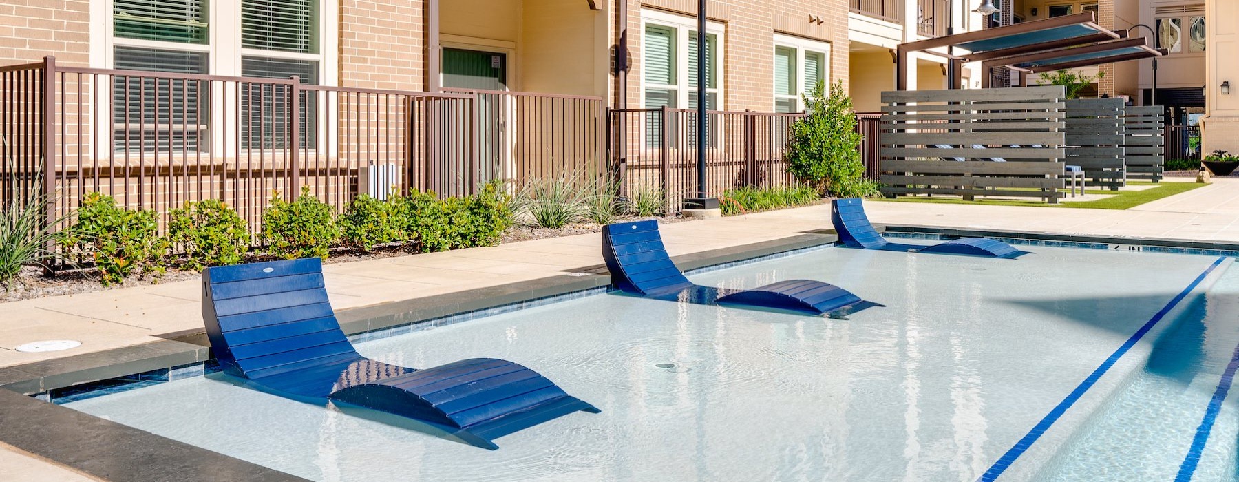 a swimming pool in a courtyard